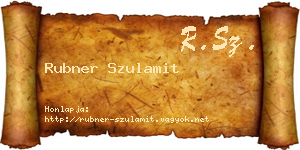 Rubner Szulamit névjegykártya